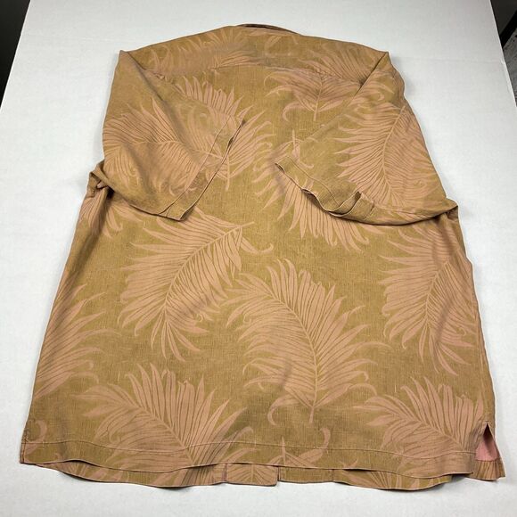 Tommy Bahama Mens Silk Button Up Camp Shirt Leaf Print Short Sleeve Aloha XL - Picture 8 of 9